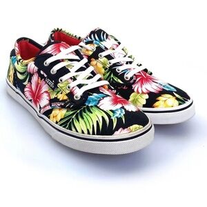 Vans Authentic Hawaiian Floral Skate Shoes Prints Pink Blue 8.5